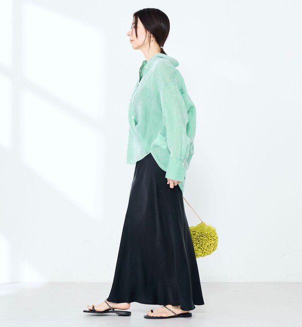 NOLLEY'S sophi「ウォッシャブルACARライトストライプ3WAYオーバーシャツ」|シャツ・ブラウス|