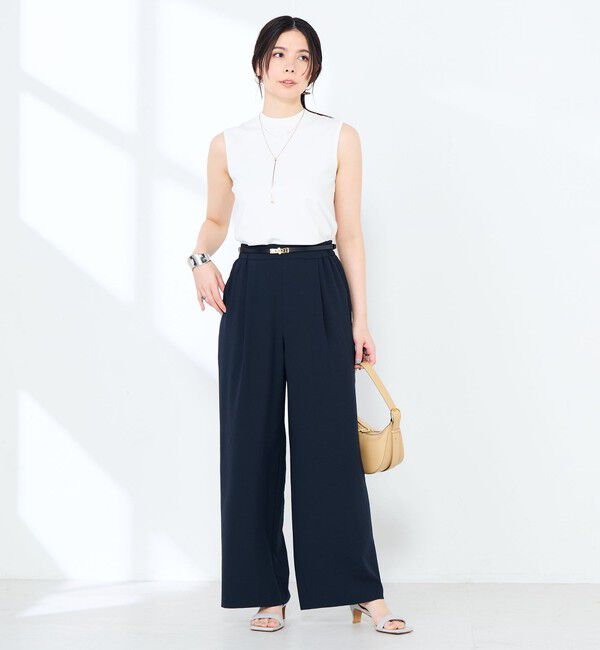 NOLLEY'S sophi「《セットアップ対応》ウォッシャブルエアリージョーゼットイージーワイドパンツ」|その他|
