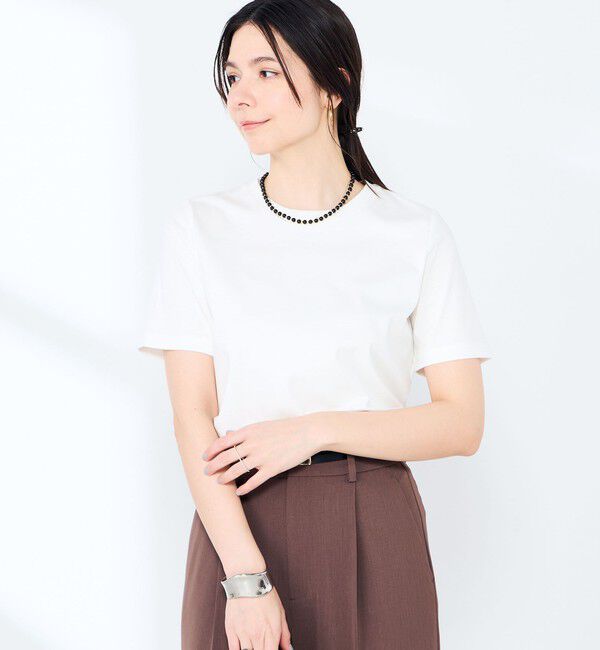 NOLLEY'S sophi「《手洗い可能》W&Wベイシック丈Tシャツ」|Tシャツ・カットソー|ホワイト