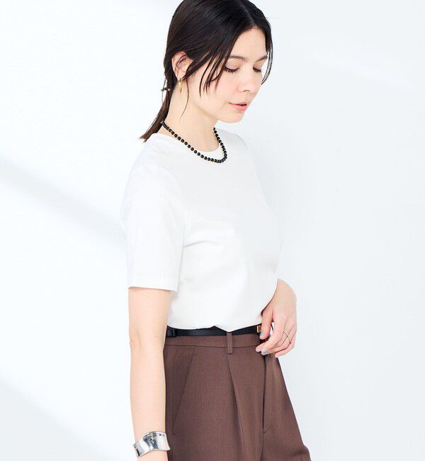 NOLLEY'S sophi「《手洗い可能》W&Wベイシック丈Tシャツ」|Tシャツ・カットソー|