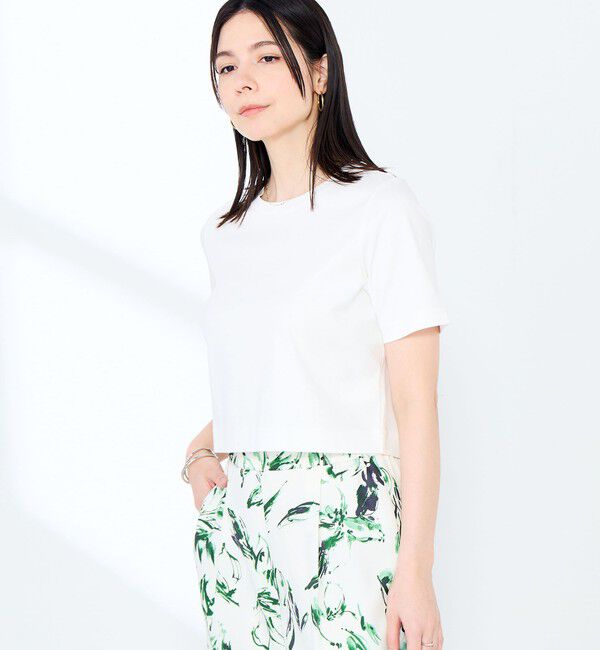 NOLLEY'S sophi「《手洗い可能》W&Wショート丈Tシャツ」|Tシャツ・カットソー|