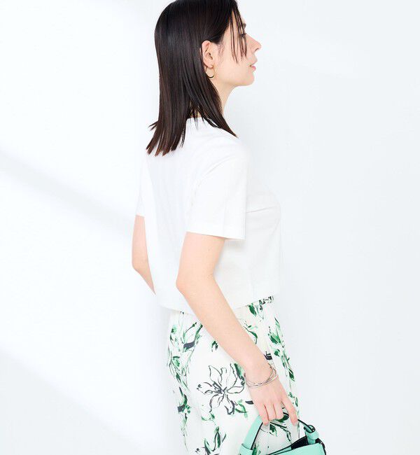 NOLLEY'S sophi「《手洗い可能》W&Wショート丈Tシャツ」|Tシャツ・カットソー|