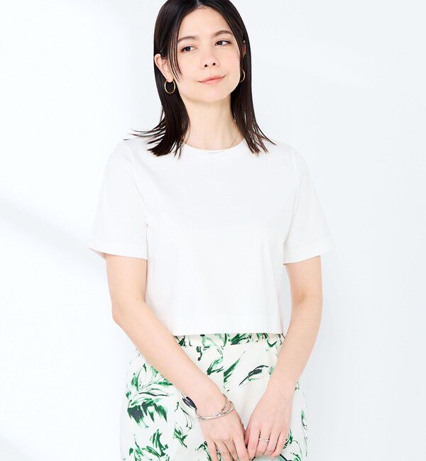 NOLLEY'S sophi「《手洗い可能》W&Wショート丈Tシャツ」|Tシャツ・カットソー|