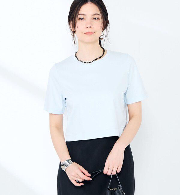 NOLLEY'S sophi「《手洗い可能》W&Wショート丈Tシャツ」|Tシャツ・カットソー|