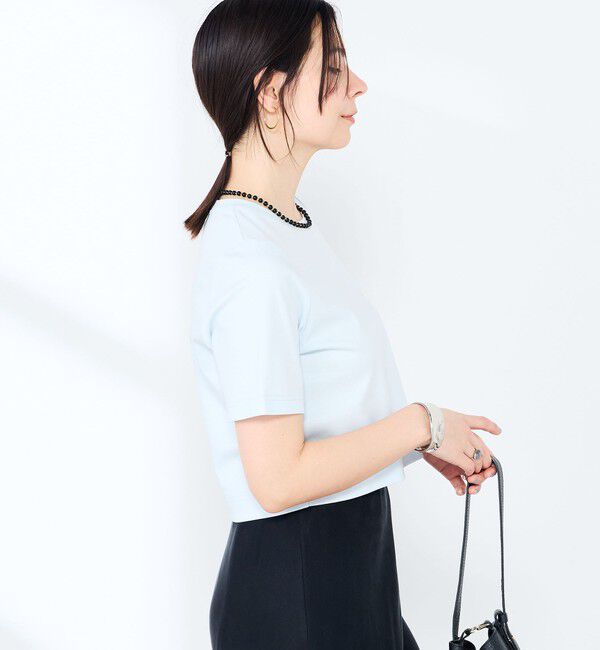 NOLLEY'S sophi「《手洗い可能》W&Wショート丈Tシャツ」|Tシャツ・カットソー|