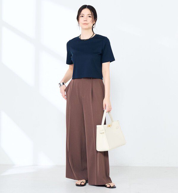 NOLLEY'S sophi「《手洗い可能》W&Wショート丈Tシャツ」|Tシャツ・カットソー|