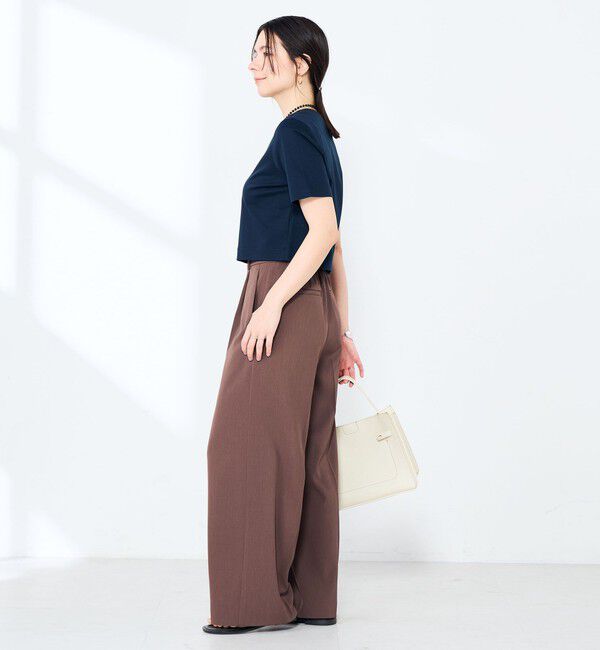 NOLLEY'S sophi「《手洗い可能》W&Wショート丈Tシャツ」|Tシャツ・カットソー|