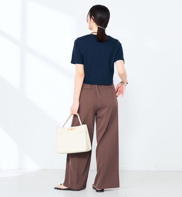 NOLLEY'S sophi「《手洗い可能》W&Wショート丈Tシャツ」|Tシャツ・カットソー|