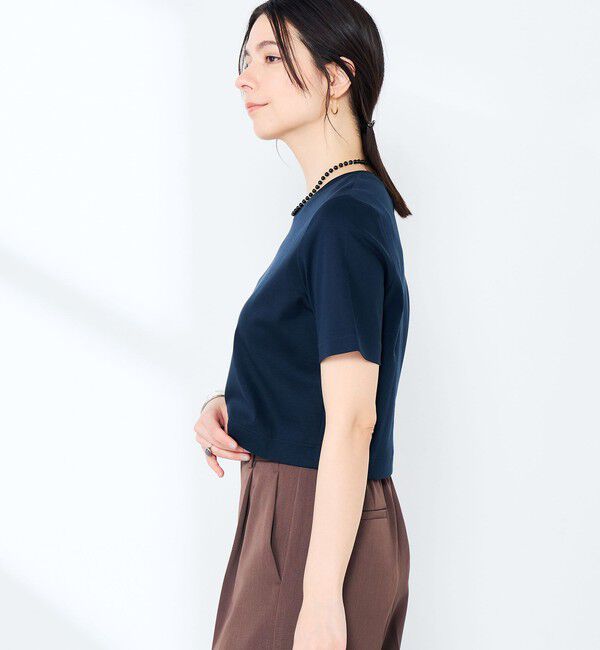 NOLLEY'S sophi「《手洗い可能》W&Wショート丈Tシャツ」|Tシャツ・カットソー|