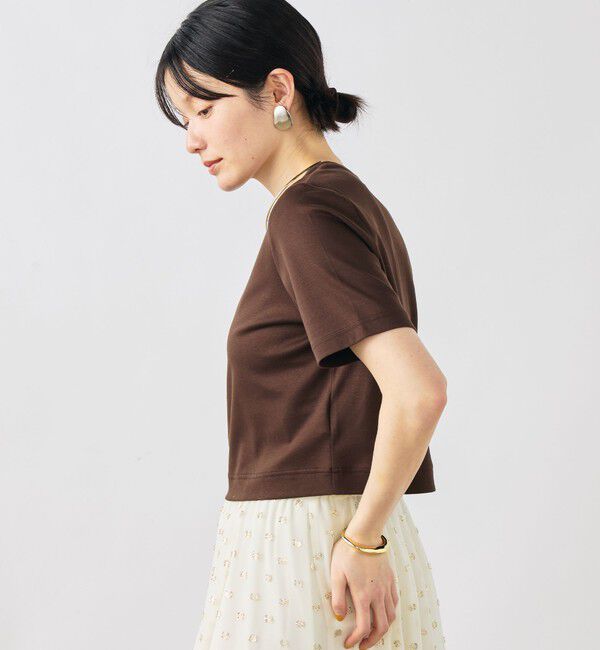 NOLLEY'S sophi「《手洗い可能》W&Wショート丈Tシャツ」|Tシャツ・カットソー|