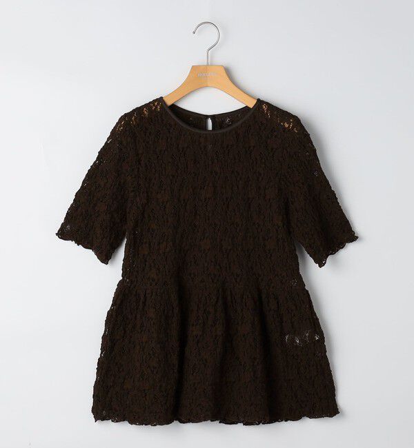 NOLLEY'S sophi「ウォッシャブルストレッチレースペプラム半袖プルオーバー」|シャツ・ブラウス|