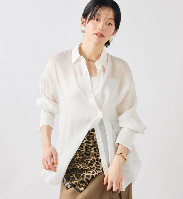 NOLLEY'S sophi「ウォッシャブルフィブリルラミーマルチウェイシャツ」|シャツ・ブラウス|