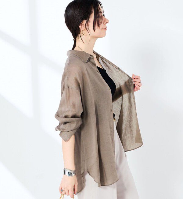 NOLLEY'S sophi「ウォッシャブルフィブリルラミーマルチウェイシャツ」|シャツ・ブラウス|