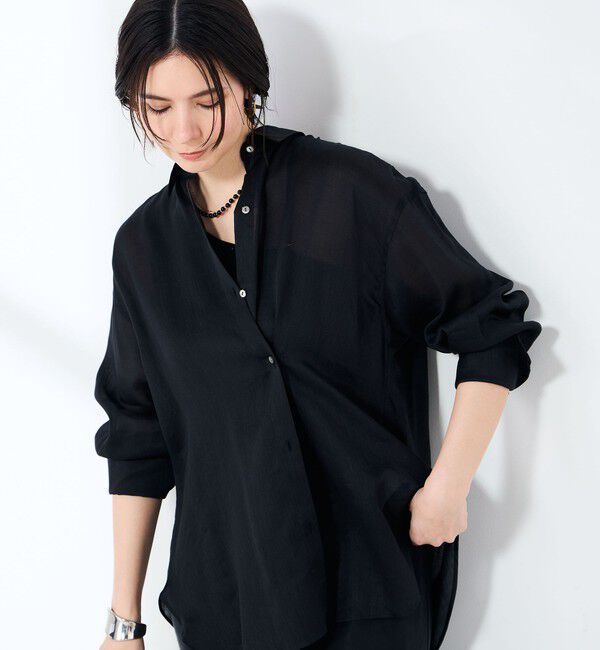 NOLLEY'S sophi「ウォッシャブルフィブリルラミーマルチウェイシャツ」|シャツ・ブラウス|