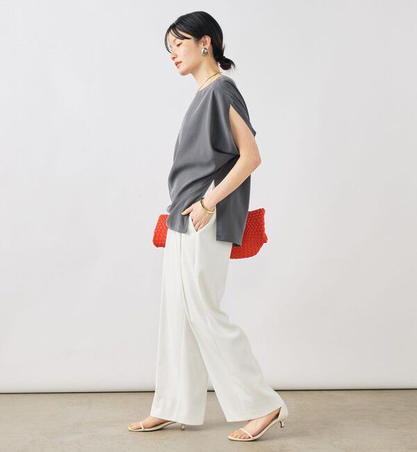 NOLLEY'S「【WEB限定】《セットアップ対応》ウォッシャブルサンドウォッシュアシメブラウス」|シャツ・ブラウス|