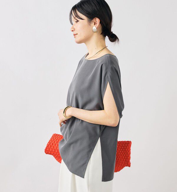 NOLLEY'S「【WEB限定】《セットアップ対応》ウォッシャブルサンドウォッシュアシメブラウス」|シャツ・ブラウス|