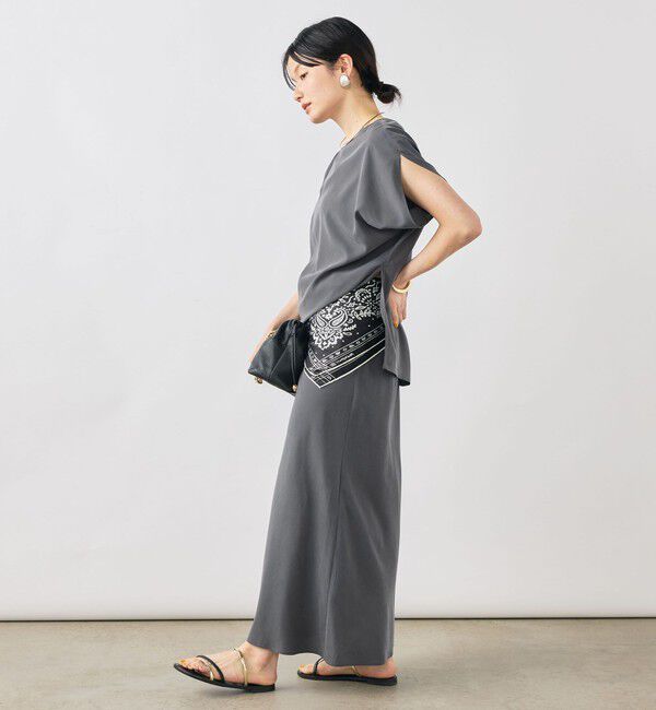 NOLLEY'S「【WEB限定】《セットアップ対応》ウォッシャブルサンドウォッシュアシメブラウス」|シャツ・ブラウス|