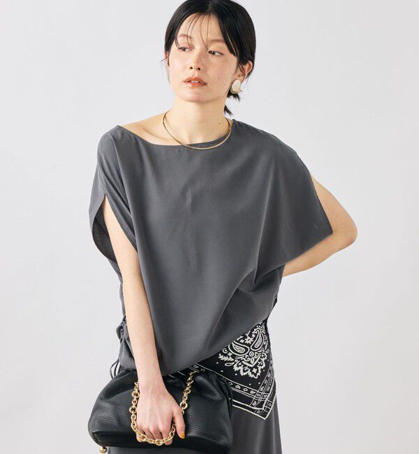 NOLLEY'S「【WEB限定】《セットアップ対応》ウォッシャブルサンドウォッシュアシメブラウス」|シャツ・ブラウス|