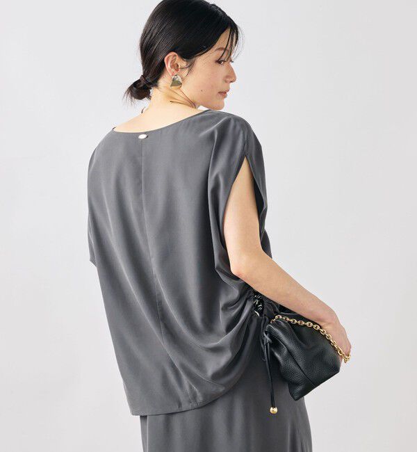 NOLLEY'S「【WEB限定】《セットアップ対応》ウォッシャブルサンドウォッシュアシメブラウス」|シャツ・ブラウス|