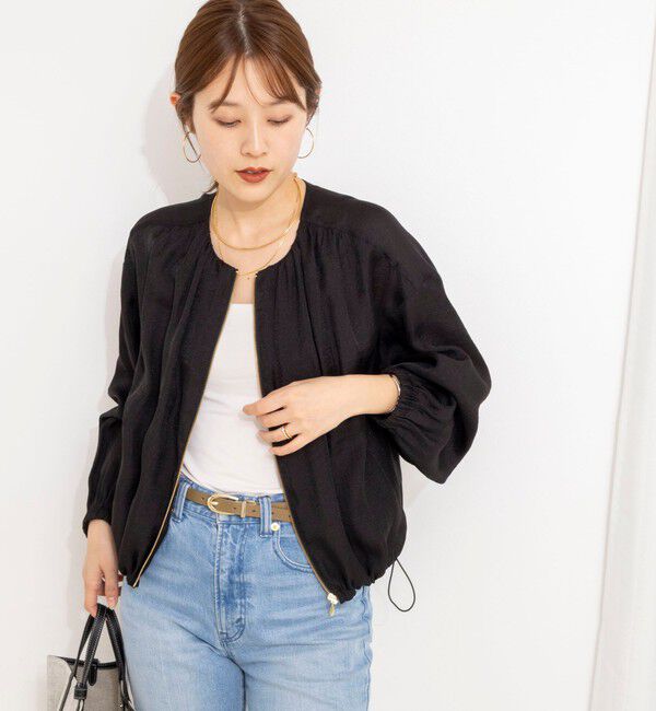 NOLLEY'S「ウォッシャブルシアージップアップブルゾン」|ブルゾン・スタジャン|