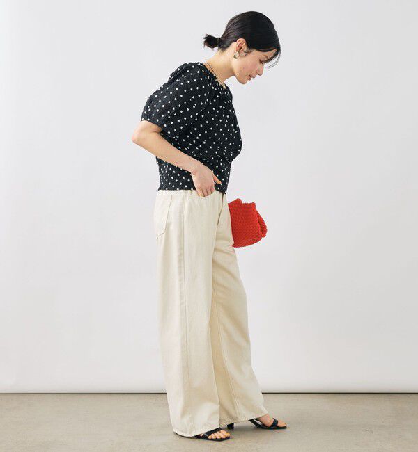 NOLLEY'S「【WEB＆一部店舗限定アイテム】ウォッシャブルレース刺繍袖ボリュームサッカーブラウス」|シャツ・ブラウス|