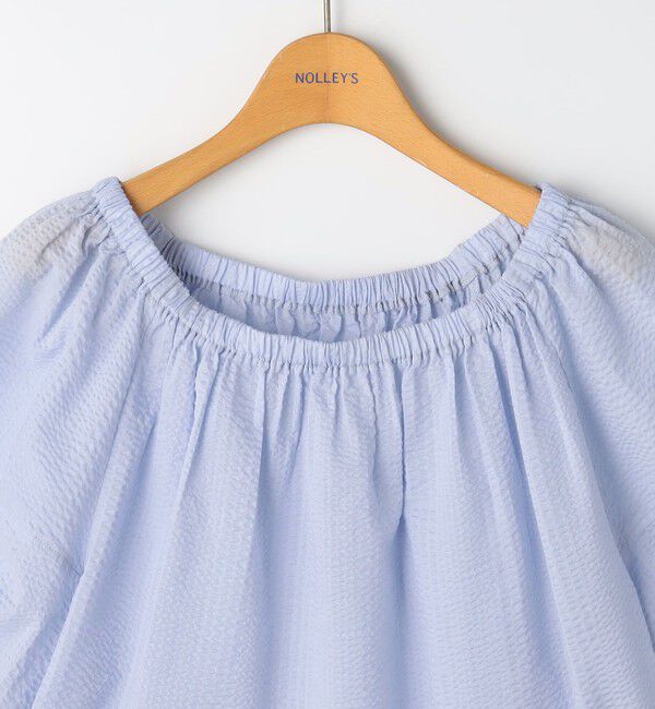 NOLLEY'S「ウォッシャブル袖ボリュームサッカーブラウス」|シャツ・ブラウス|