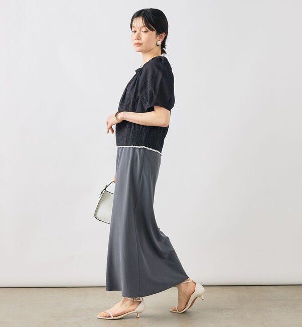 NOLLEY'S「ウォッシャブル袖ボリュームサッカーブラウス」|シャツ・ブラウス|