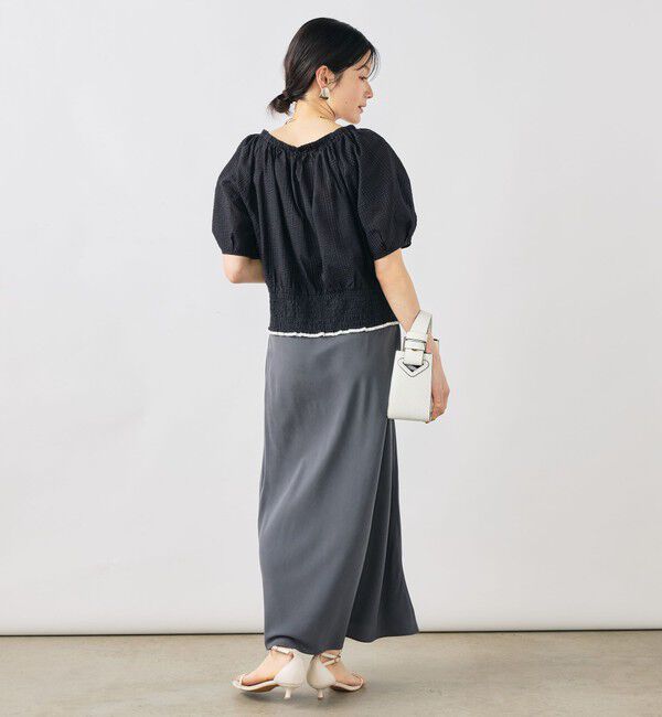 NOLLEY'S「ウォッシャブル袖ボリュームサッカーブラウス」|シャツ・ブラウス|