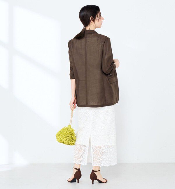 NOLLEY'S sophi「《セットアップ対応》ウォッシャブルリネンライクシアーボイルジャケット」|テーラードジャケット|