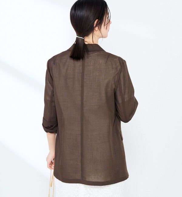 NOLLEY'S sophi「《セットアップ対応》ウォッシャブルリネンライクシアーボイルジャケット」|テーラードジャケット|