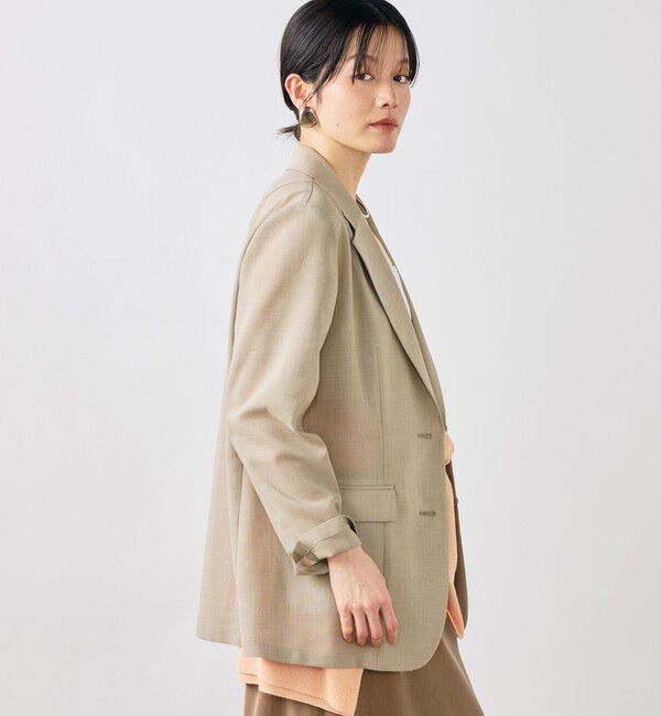 NOLLEY'S sophi「《セットアップ対応》ウォッシャブルリネンライクシアーボイルジャケット」|テーラードジャケット|