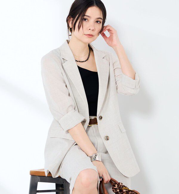 NOLLEY'S sophi「《セットアップ対応》ウォッシャブルリネンライクシアーボイルジャケット」|テーラードジャケット|