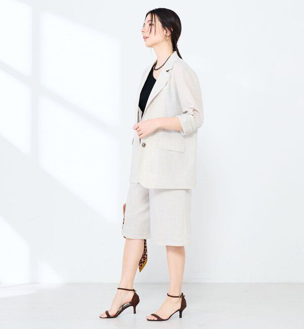 NOLLEY'S sophi「《セットアップ対応》ウォッシャブルリネンライクシアーボイルジャケット」|テーラードジャケット|