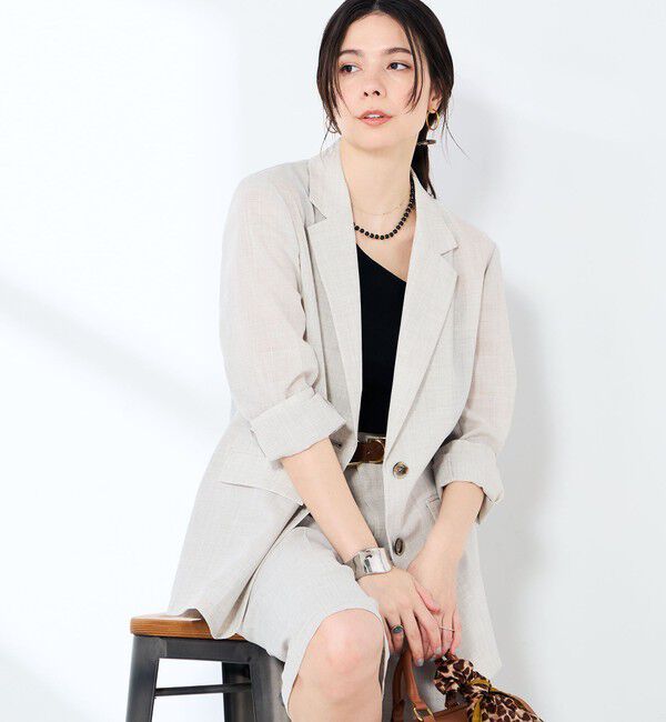 NOLLEY'S sophi「《セットアップ対応》ウォッシャブルリネンライクシアーボイルジャケット」|テーラードジャケット|