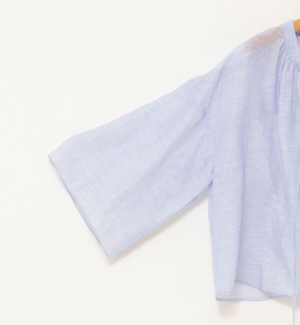 NOLLEY'S「ウォッシャブルシアーリネンカールマイヤーショートブラウス」|シャツ・ブラウス|