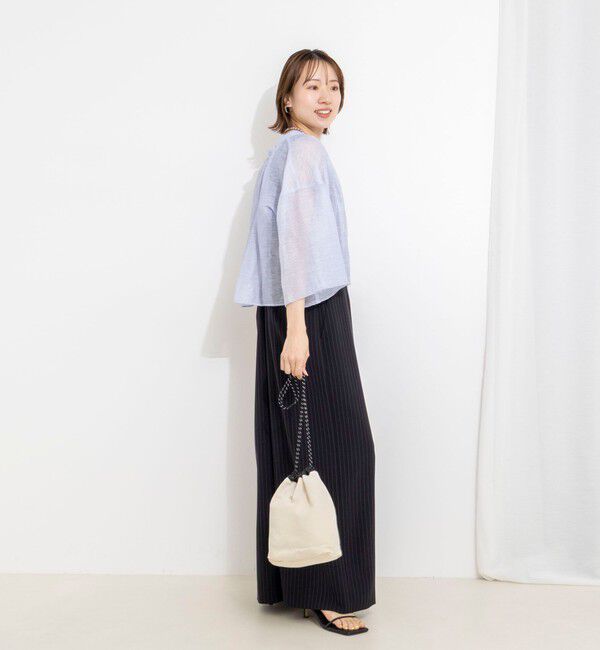 NOLLEY'S「ウォッシャブルシアーリネンカールマイヤーショートブラウス」|シャツ・ブラウス|