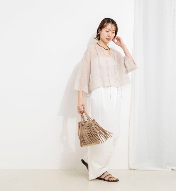 NOLLEY'S「ウォッシャブルシアーリネンカールマイヤーショートブラウス」|シャツ・ブラウス|