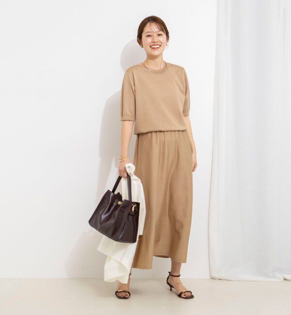 NOLLEY'S「《手洗い可能》ブラウジングフレアニットワンピース」|ワンピース|