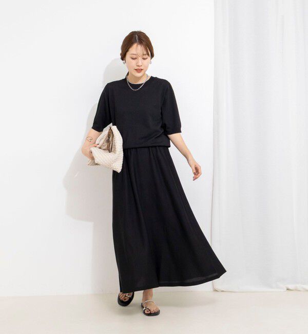 NOLLEY'S「《手洗い可能》ブラウジングフレアニットワンピース」|ワンピース|