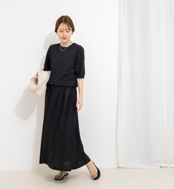 NOLLEY'S「《手洗い可能》ブラウジングフレアニットワンピース」|ワンピース|