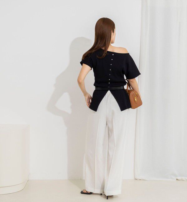 NOLLEY'S「ウォッシャブルスリット2WAYプルオーバー」|Tシャツ・カットソー|