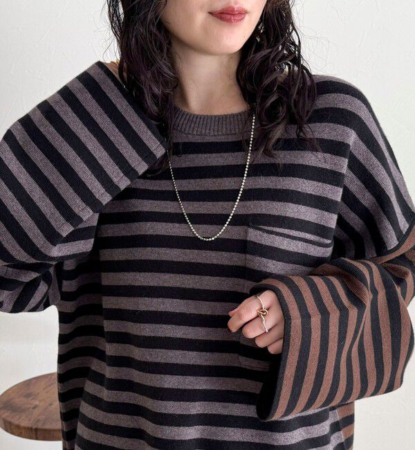 fredy emue「【GEVACO/ゲバコ】ボーダーニットプルオーバー」|ニット・セーター|