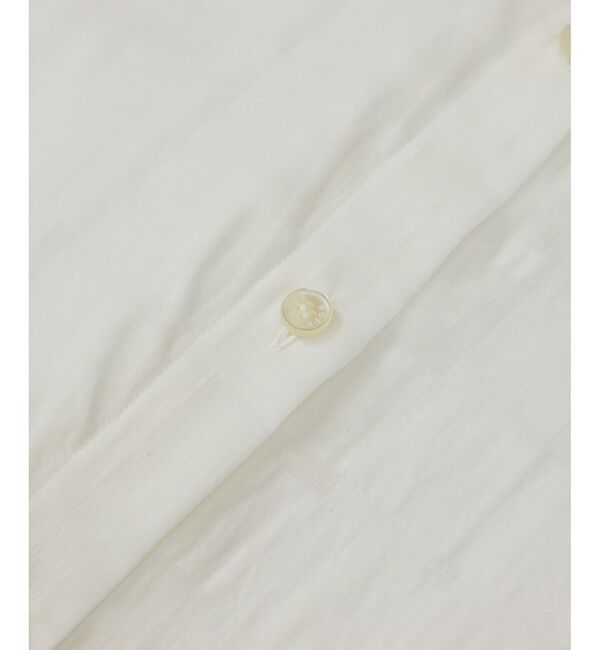 ROPE「【洗える】シアーチェッククロップド5分袖シャツ/セットアップ対応」|シャツ・ブラウス|