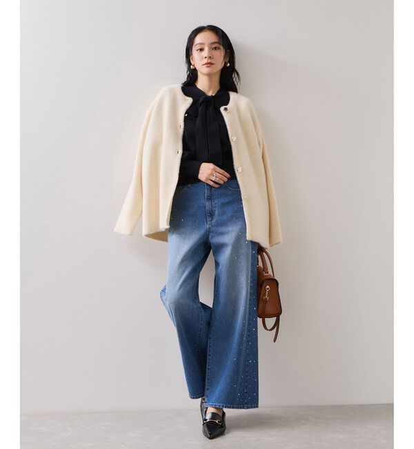 VIS「ニットリボン付きプルオーバー」|ニット・セーター|