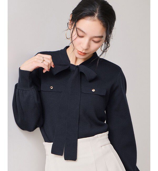 VIS「ニットリボン付きプルオーバー」|ニット・セーター|