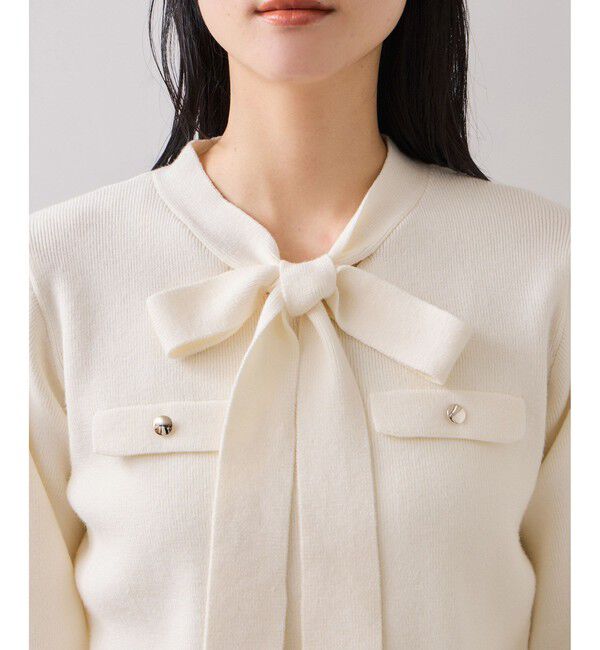 VIS「ニットリボン付きプルオーバー」|ニット・セーター|