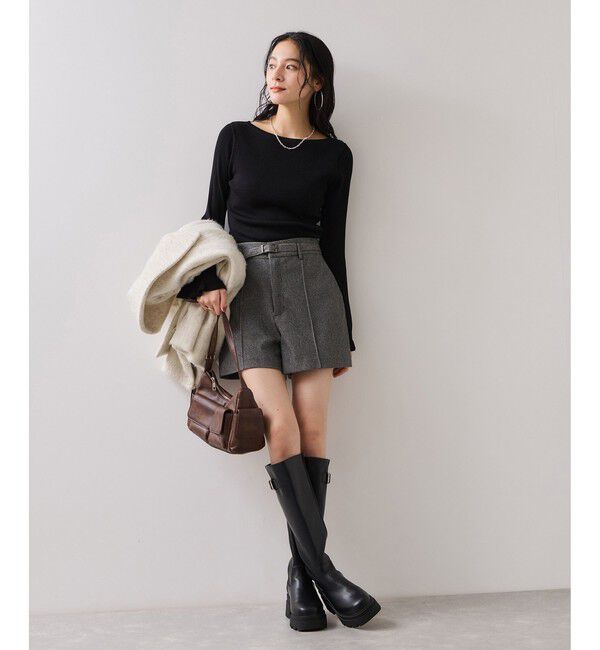 VIS「袖口レース編みニットプルオーバー」|ニット・セーター|