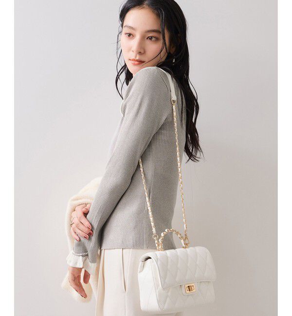 VIS「袖口レース編みニットプルオーバー」|ニット・セーター|