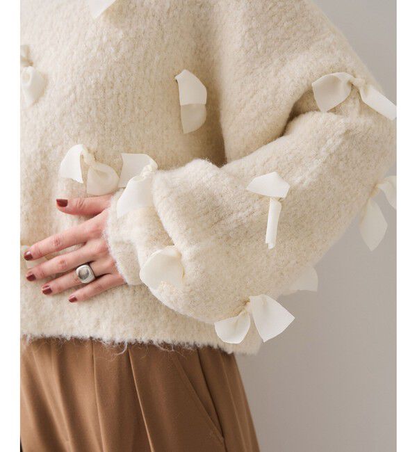 VIS「【WEB限定】ゆるっとボリュームリボンモチーフニット」|ニット・セーター|