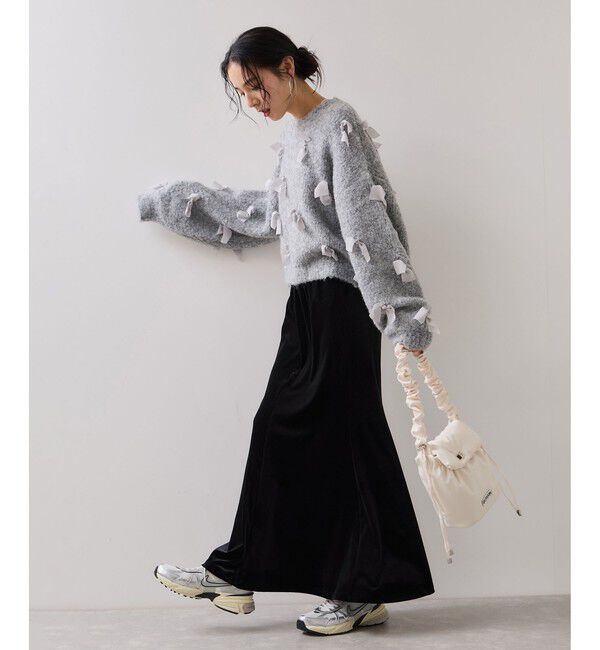 VIS「【WEB限定】ゆるっとボリュームリボンモチーフニット」|ニット・セーター|